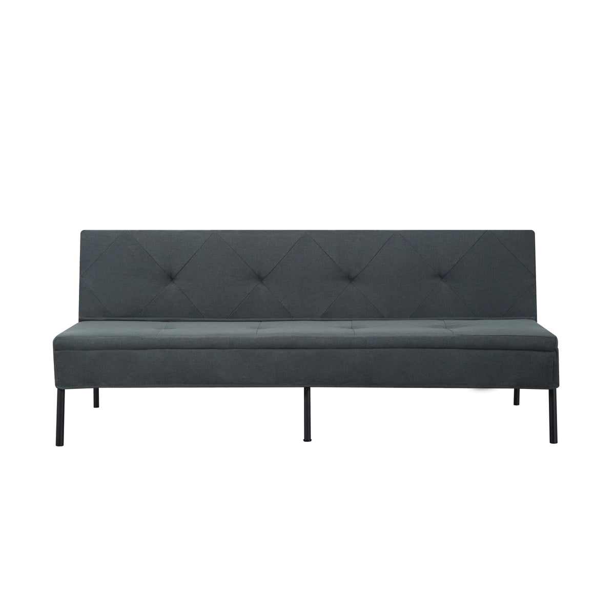 BSHTI 63Futon Sofa Bed,Upholstered with Polyester Fabric Convertible Sofa Couch for Living Room,Office(Black)