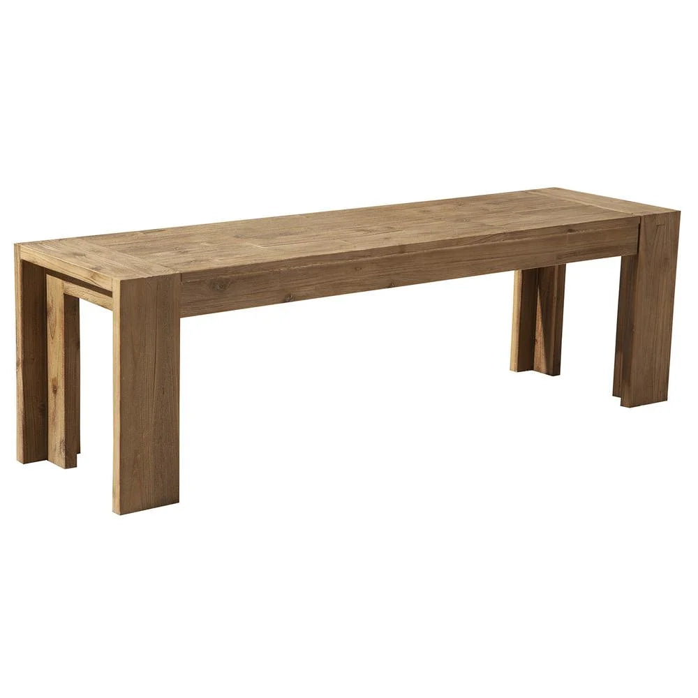 58 in. Black Distressed Solid Wood Dining Bench