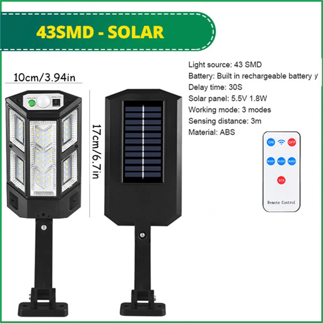 Solar Street Light Outdoor, Ultra Bright Solar Motion Sensor Flood Light Outdoor Dusk to Dawn, IP65 Waterproof Solar Lights for Yard Garden Street Security Lighting