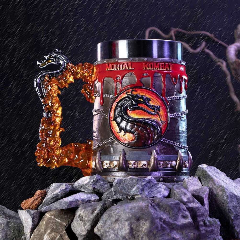 Mortal Kombat Logo Collectible Stein Tankard - Boxed Collectible Gift for Retro Gamers and Fans