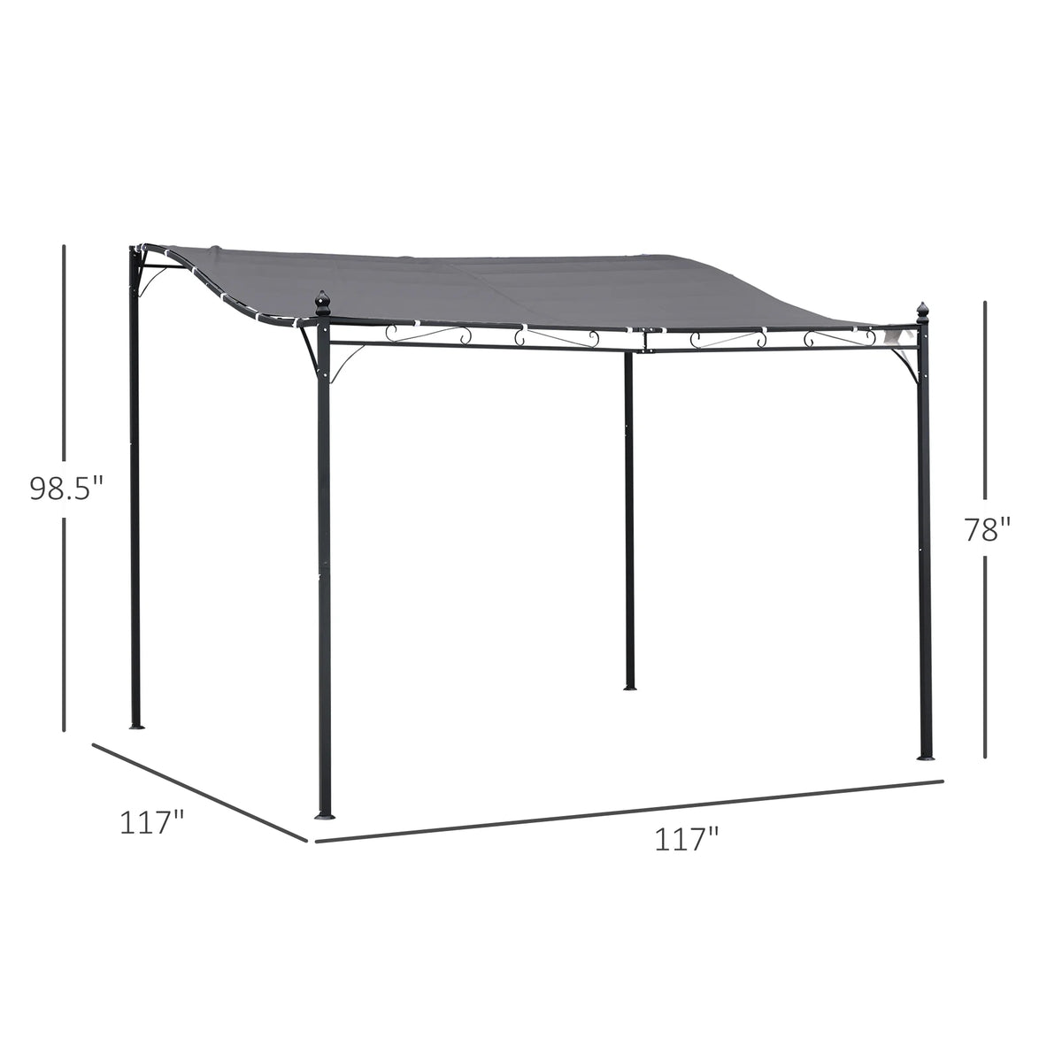 CoSoTower 10' X 10' Steel Outdoor Pergola Gazebo, Patio Canopy with Weather-Resistant Fabric and Drainage Holes for Backyard Pool Deck Garden, Gray