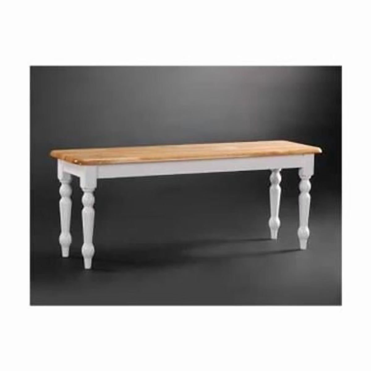 Boraam Farmhouse Dining Bench - White And Natural Finish