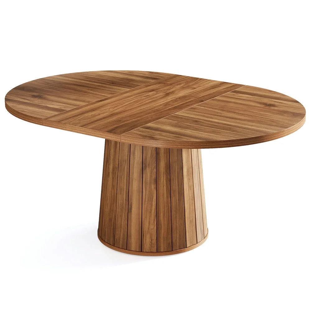 Topcobe 55" Dining Table, Wood Oval Kitchen Dinner Tables, Modern Kitchen Table, Pedestal Dining Table, Kitchen & Dining Room Furniture