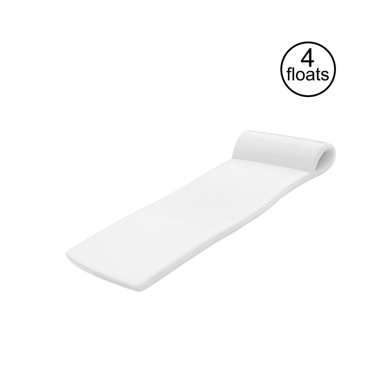 TRC Recreation Sunsation 1.75" Thick Foam Pool Float Lounger w/ Headrest, 4 Pack, White