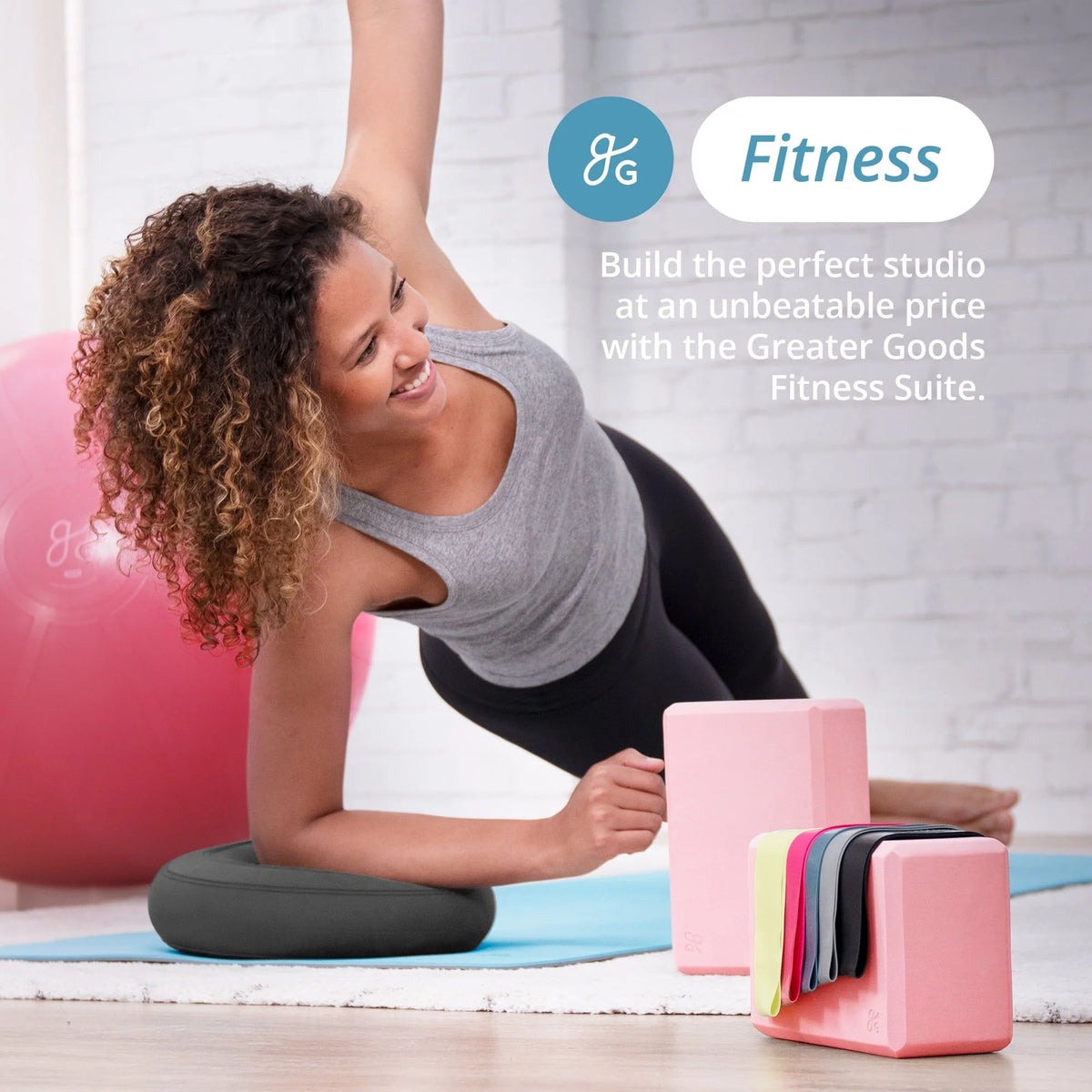 Greater Goods Professional Yoga Mat; Exercise Mat for Fitness, Balance, and Stability; An Extra Large, Extra Thick, Non Slip Mat; Free Carrying Strap Included; Designed in St. Louis (Watermelon Pink)
