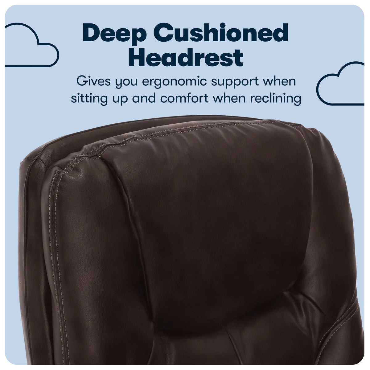 Serta Puresoft Faux Leather Executive Big & Tall Office Chair - Roasted Chestnut