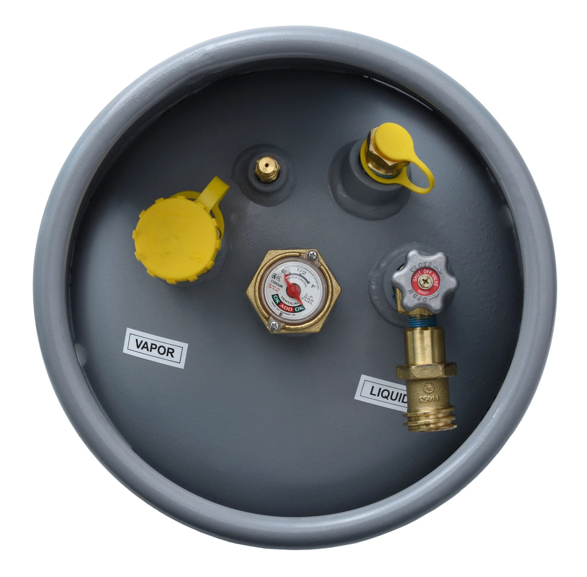 Flame King Empty Steel Forklift Propane Tank with Built-in Gauge, Rugged-Designed, 43.5 lbs