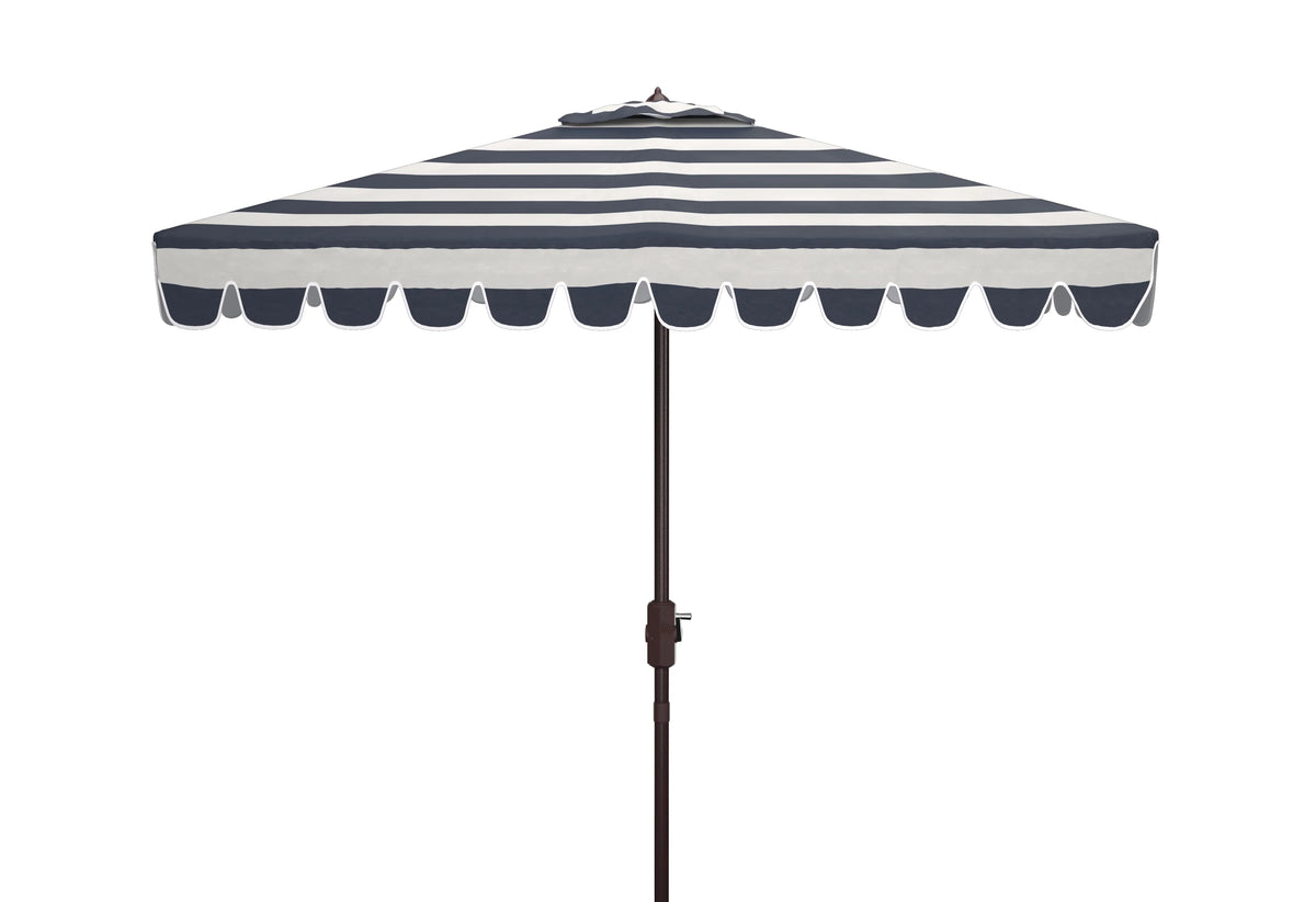SAFAVIEH Outdoor Collection Vienna 7.5-Foot Square Crank Umbrella Grey/White