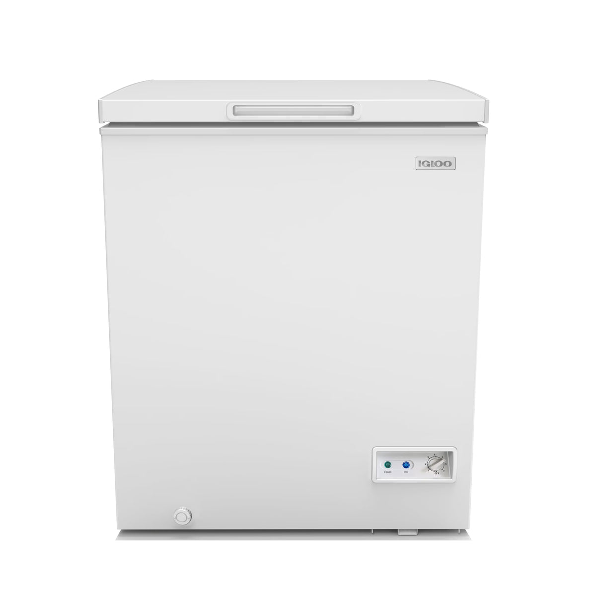Igloo 5.0 Cu. Ft. Chest Freezer With Removable Basket, Free-Standing Door Temperature Ranges From-10? to 10? F, Front Defrost Water Drain, Perfect for Homes, Garages, Basements, RVs, White