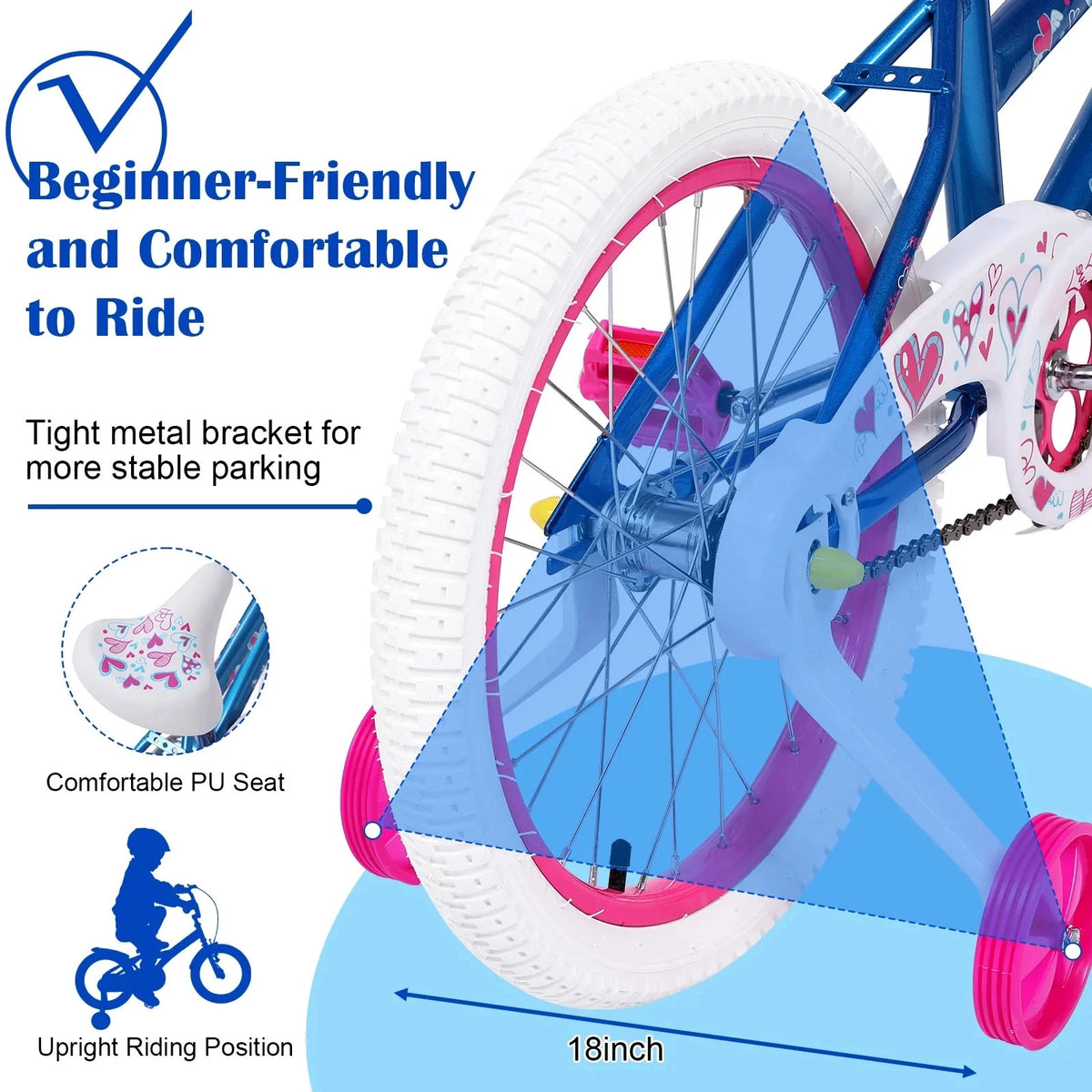 HONGGE 20 in. Girl Kids Bike for Girls Ages 5-12 Years, Blue