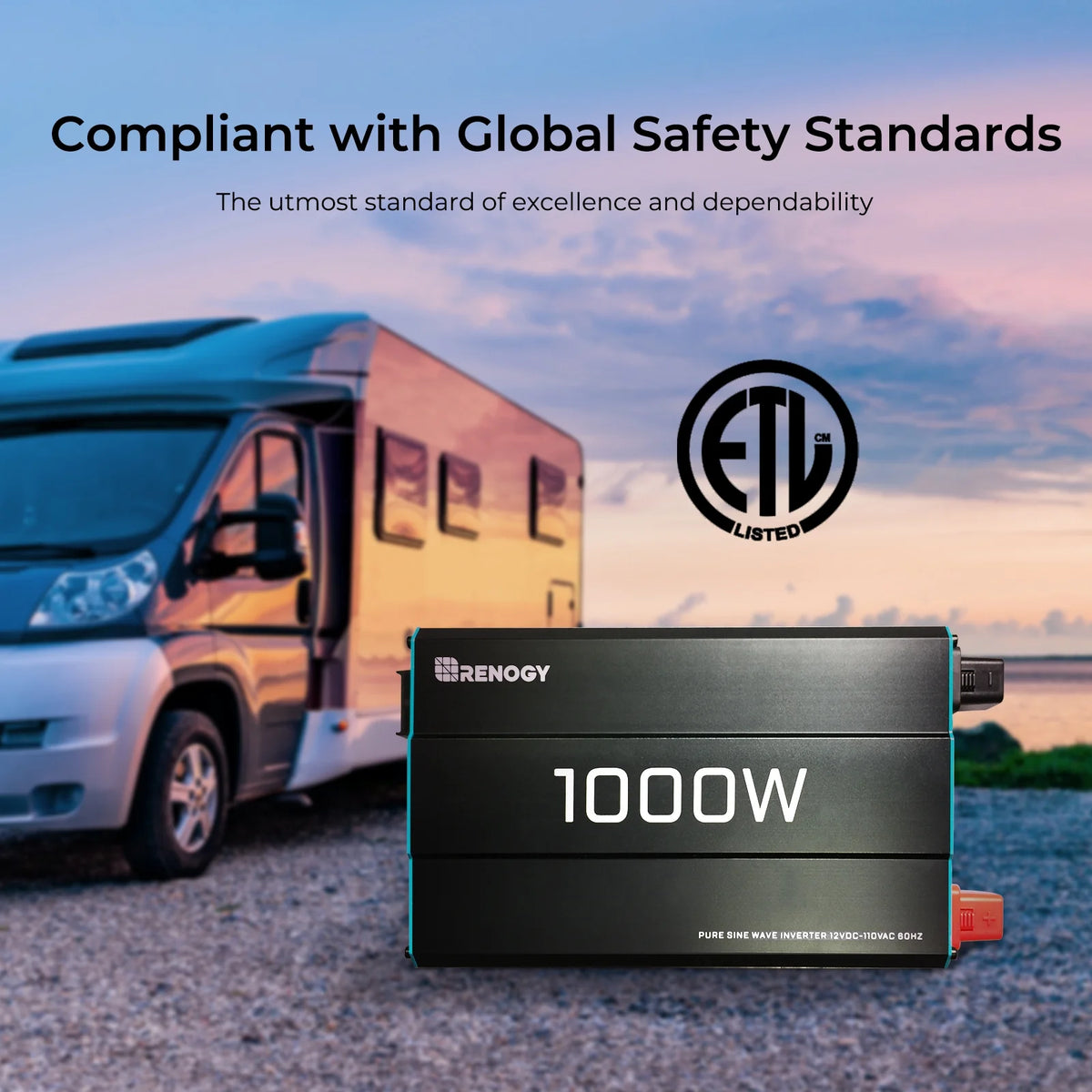 Renogy 700W 12V Pure Sine Wave Inverter, Power Inverter DC 12V to AC 120V, High-Efficiency, Remote Control