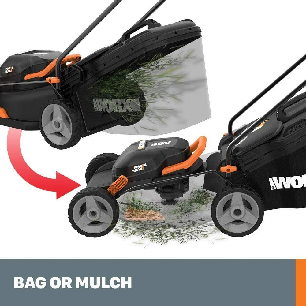 Worx WG743 40V Power Share 4.0Ah 16" Cordless Lawn Mower (Battery & Charger Included)