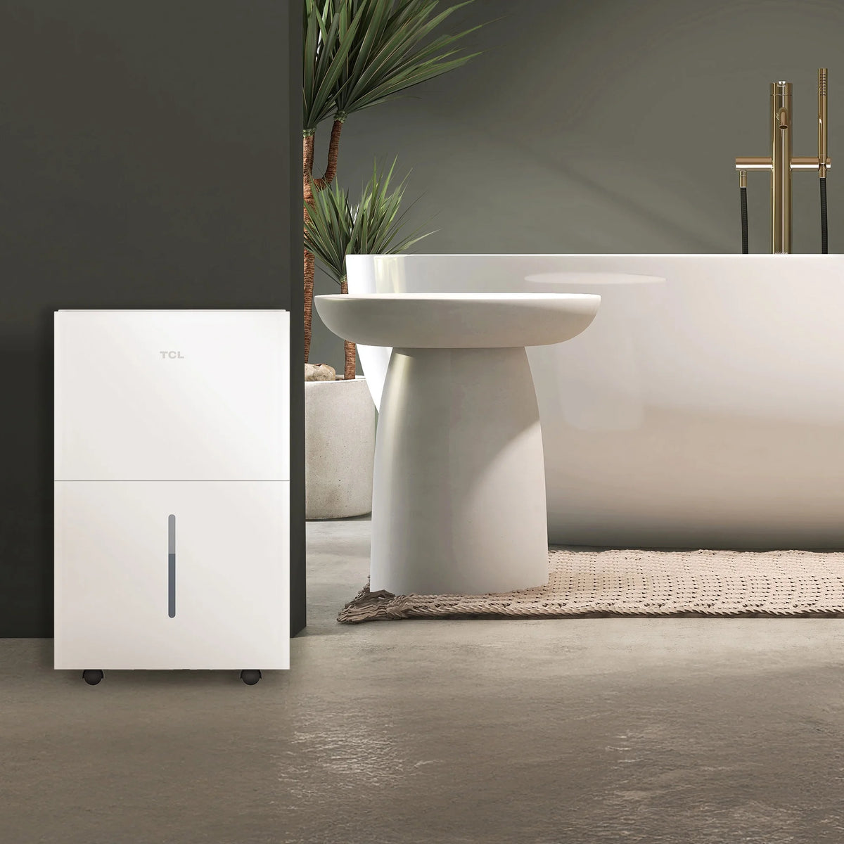 TCL 50 pt 4,500 sq ft Smart Dehumidifier with Pump White - Energy Star 2024, Works with Alexa/Google Assistant