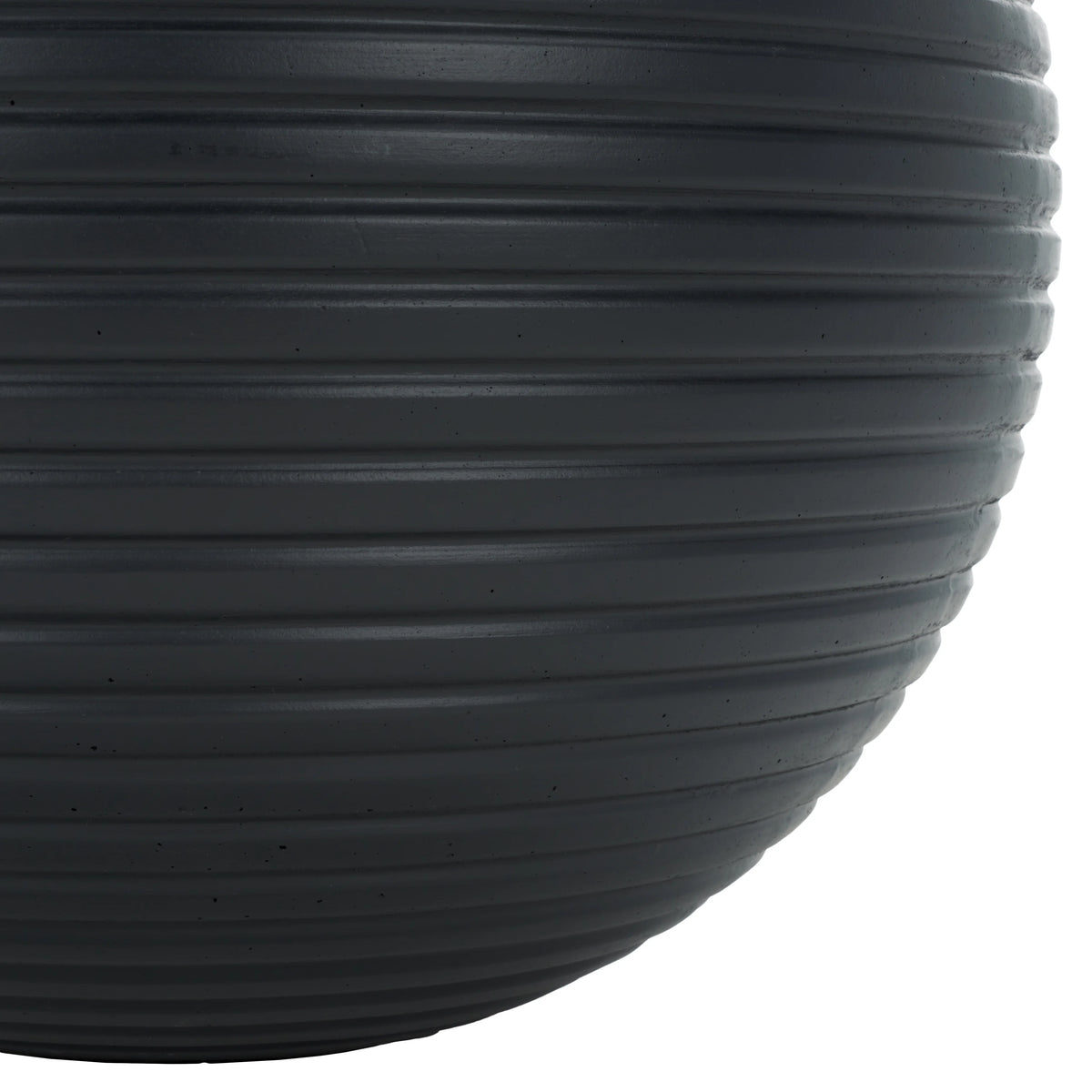 SAFAVIEH Mora 20" x 20" x 18" Round Black Ficonstone Solid Plant Pot
