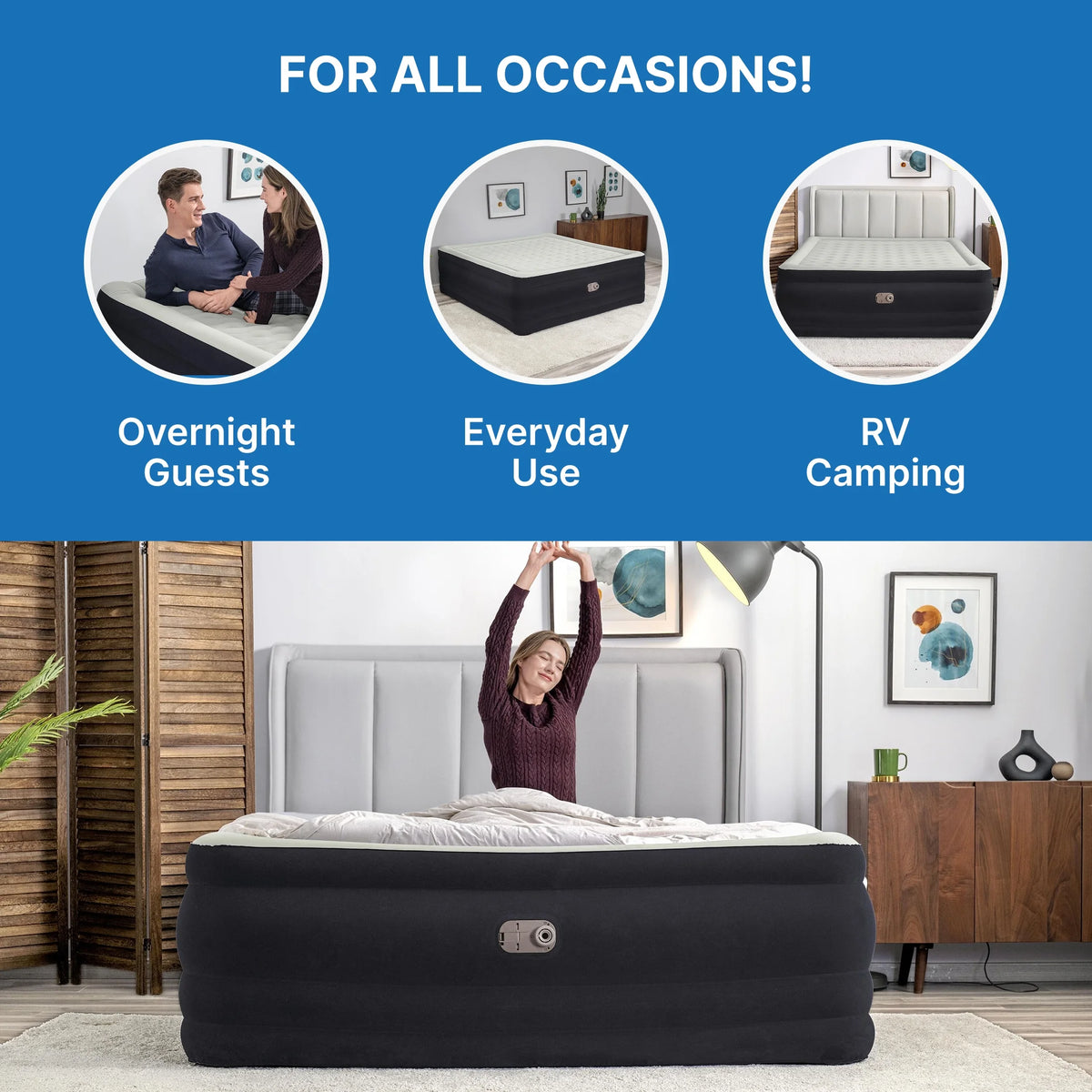 Bestway Tritech Air Mattress King 24" with Built-in AC Pump Included