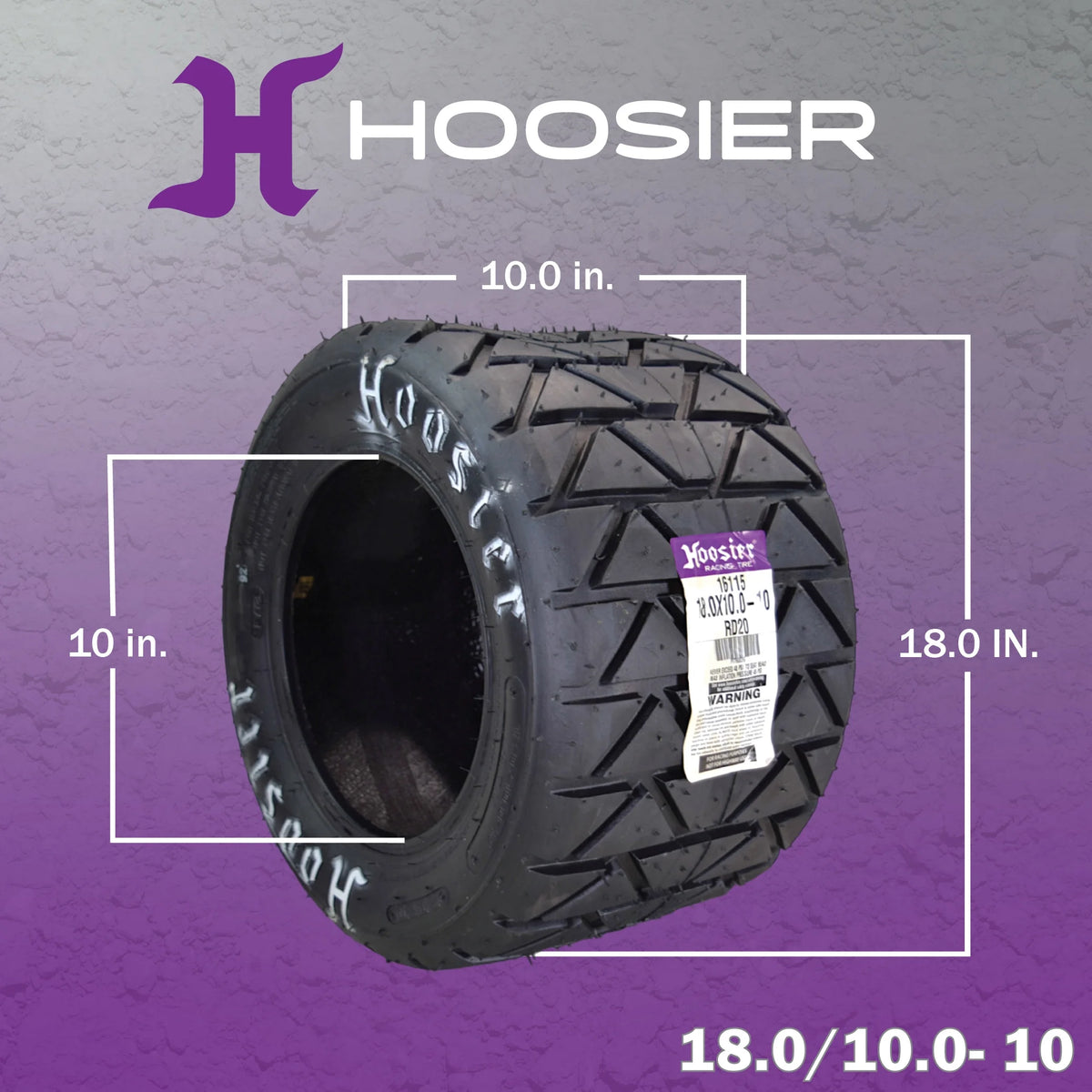 Hoosier Flat Track & TT (Tourist Trophy) Tire 18.5x6.0-10 - 16130T10 for ATV Tire & Off-Road Racing with Hoosier Keychain (2-Pack)