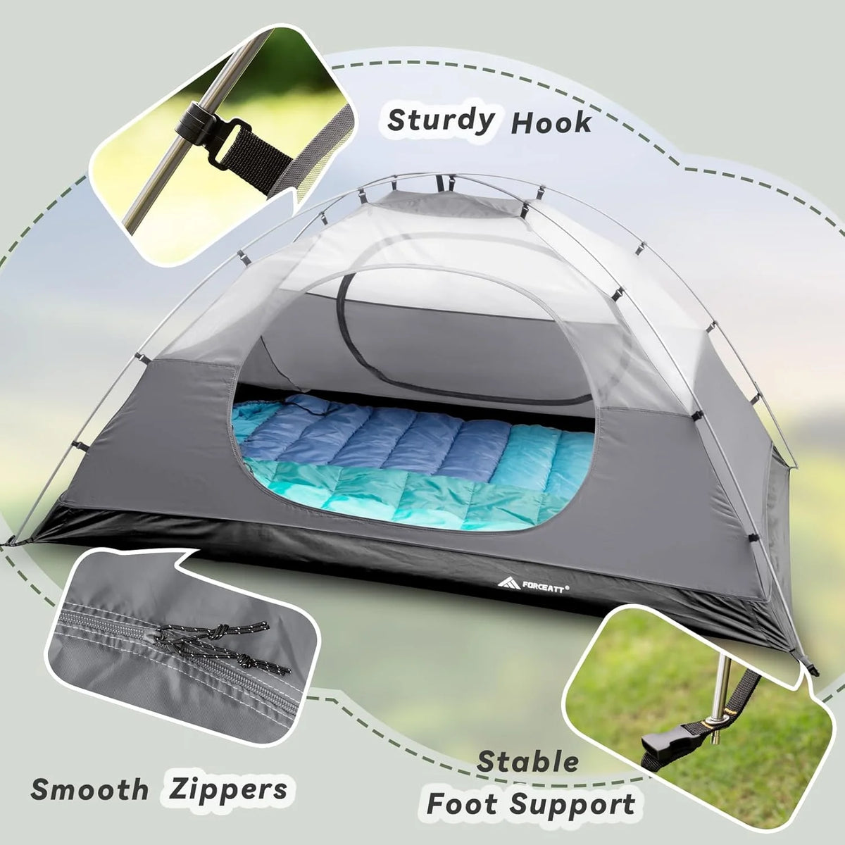 Camping Tent 2/3/4 Person, Professional Waterproof & Windproof Lightweight Backpacking Tent Suitable for Outdoor,Hiking,Camping, Mountaineering and Travel