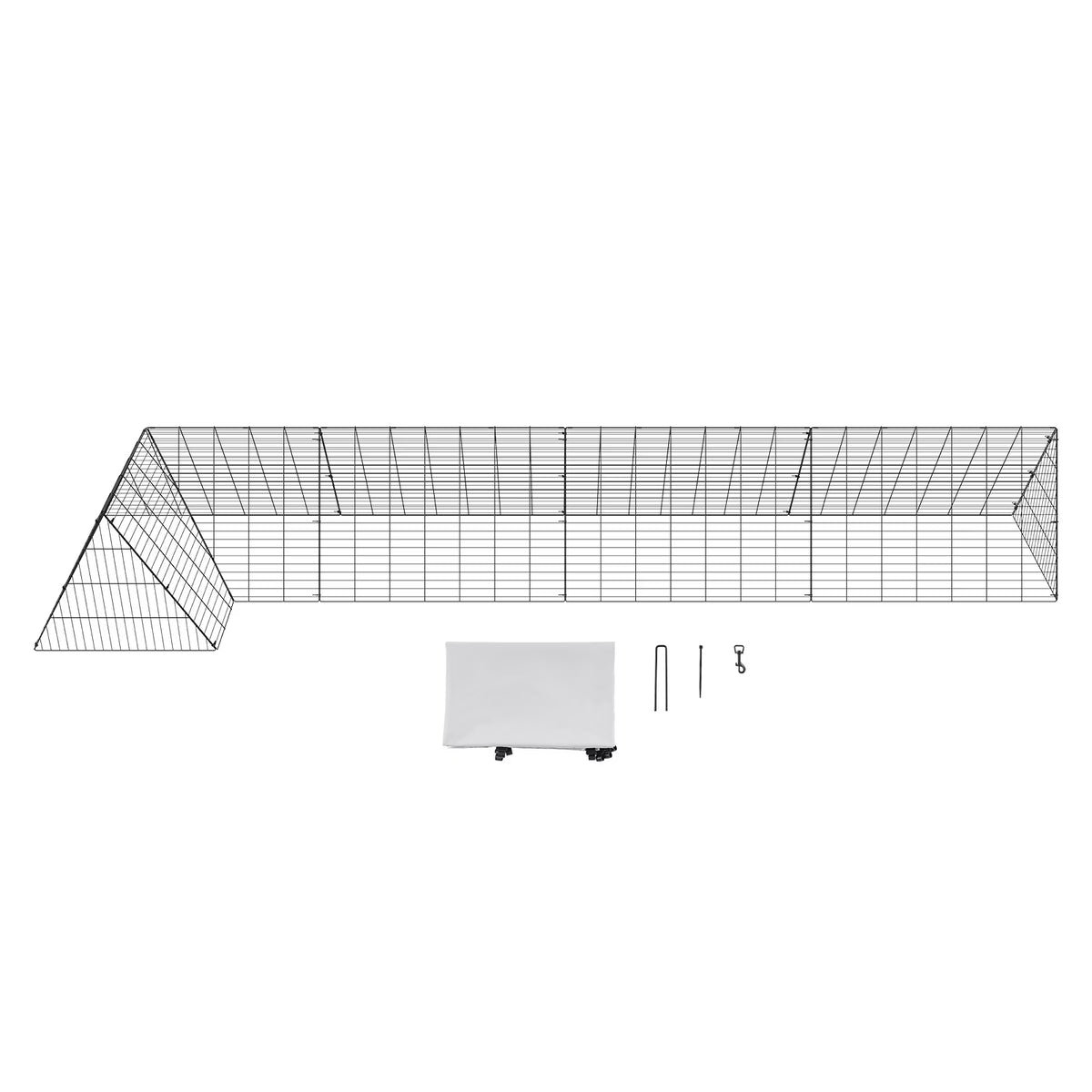 KFFKFF 157.5x39.4x24.2 Inch Chicken Tunnel Portable Outdoor Chicken Tunnel