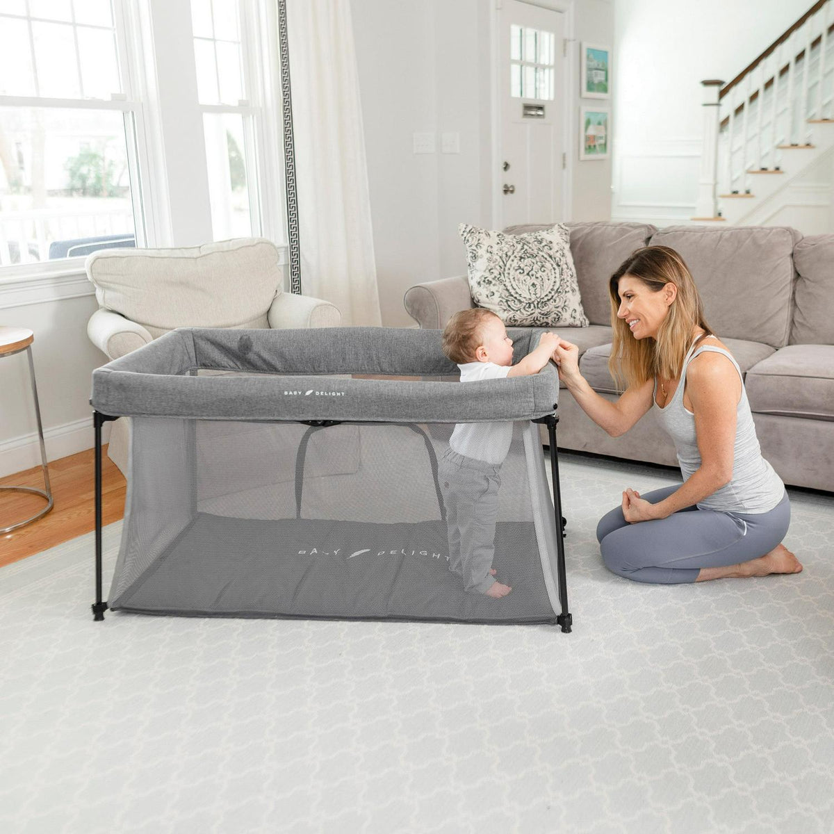 Baby Delight Deluxe Portable Crib &amp; Toddler Playard. Charcoal Tweed (Unisex)