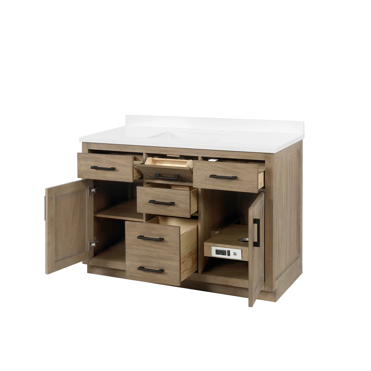Ove Decors Bailey 48 W x 22" D Freestanding Bathroom Vanity with Sink, Driftwood Oak