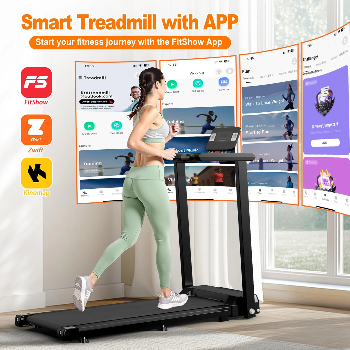 [TREADMILL CLEARANCE] FYC 2.5HP Folding Treadmill with Adjustable Height Desk & Incline - Compact Electric Treadmill Bluetooth Speaker for Running Walking Foldable Portable  (Silver)