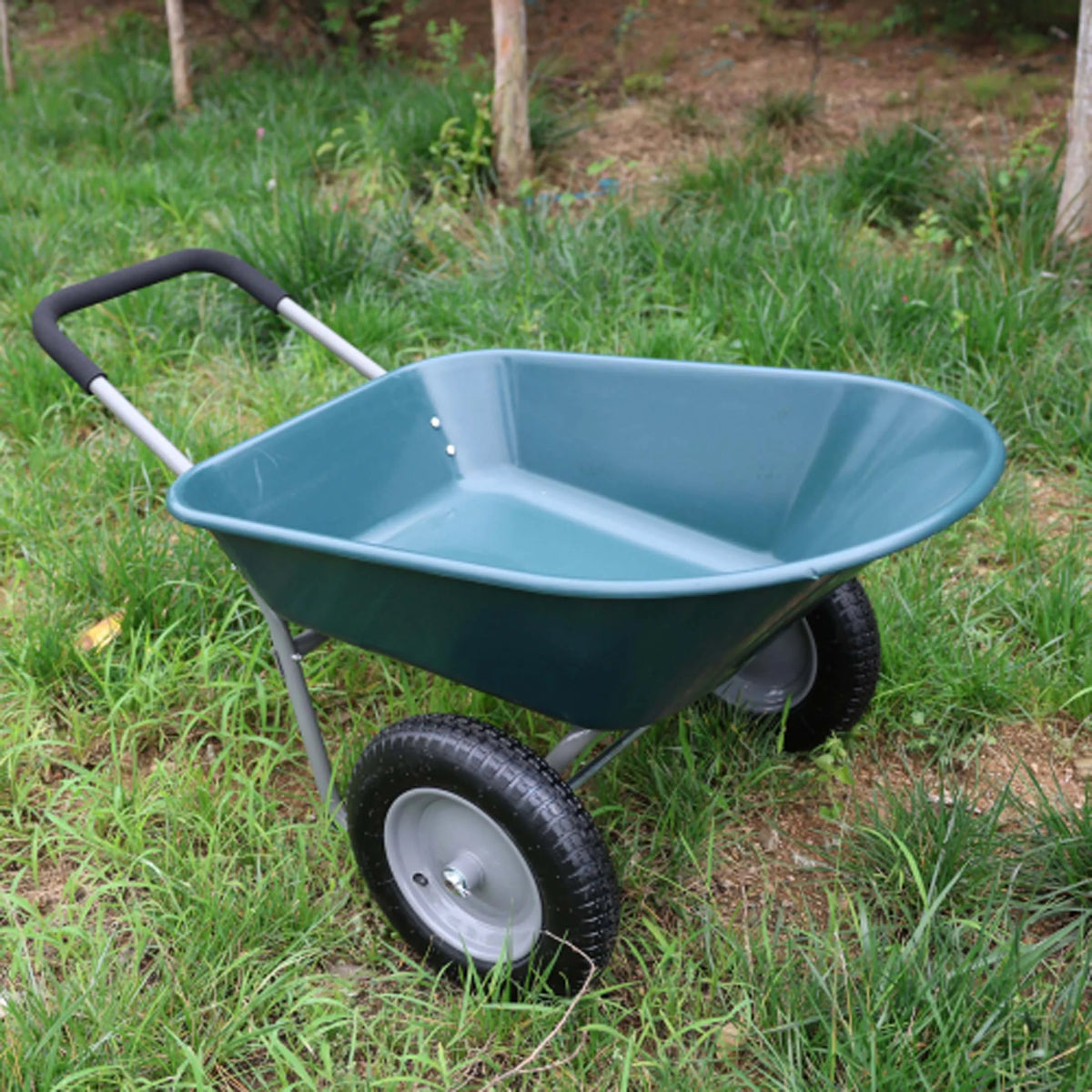 ChromaCore Dual-Wheel Garden Cart,Heavy-Duty Yard Wheelbarrow for Garden 15 inch Pneumatic Wheel