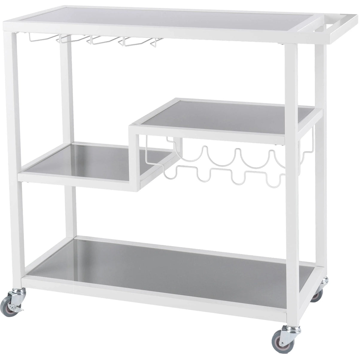 Holly & Martin Zephs indoor Bar Cart - Gunmetal Gray with Black Glass 40 x 37.5