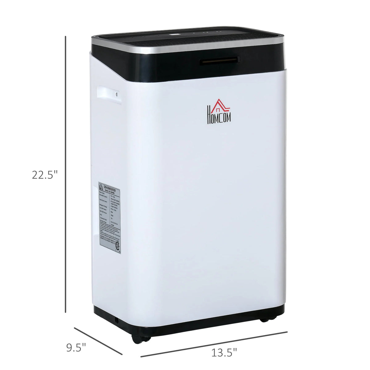 HOMCOM 2520 Sq. Ft Portable Electric Dehumidifier For Home, Bedroom or Basements with 14 Pint Tank, 2 Speeds and 3 Modes, 42 pt/Day, White