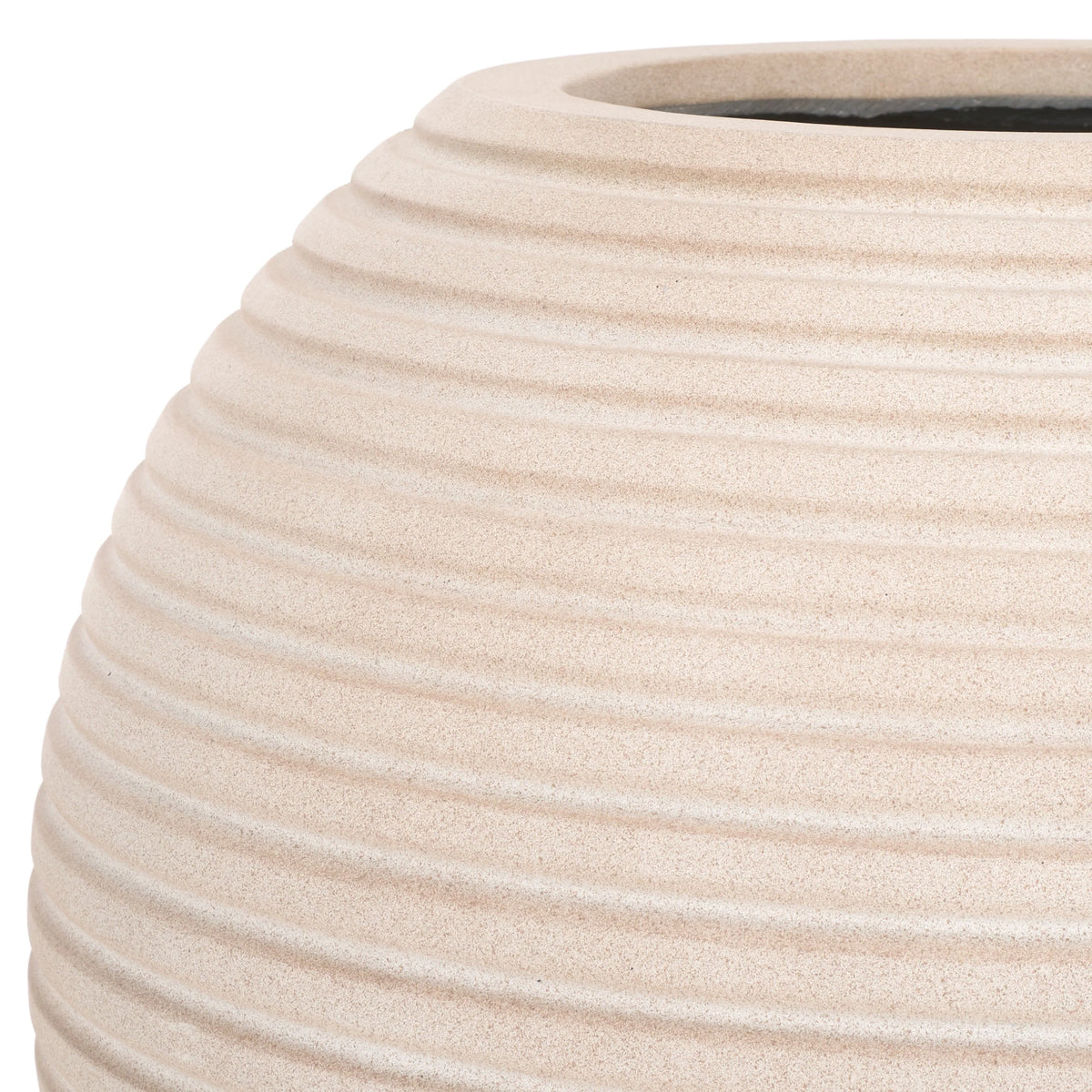 SAFAVIEH Mora 20" x 20" x 18" Round Black Ficonstone Solid Plant Pot