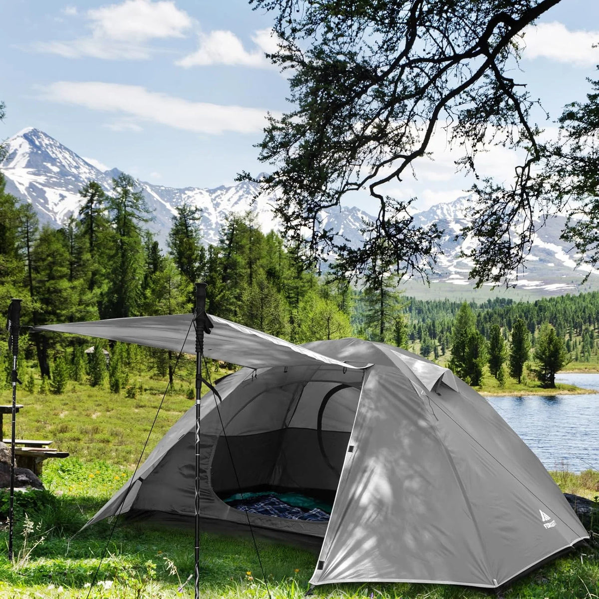 Camping Tent 2/3/4 Person, Professional Waterproof & Windproof Lightweight Backpacking Tent Suitable for Outdoor,Hiking,Camping, Mountaineering and Travel