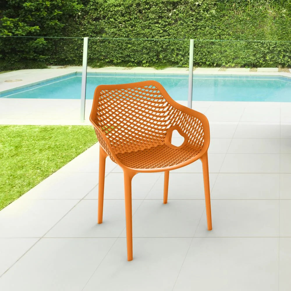 Compamia Air XL Outdoor Patio Dining Arm Chair in Dark Gray