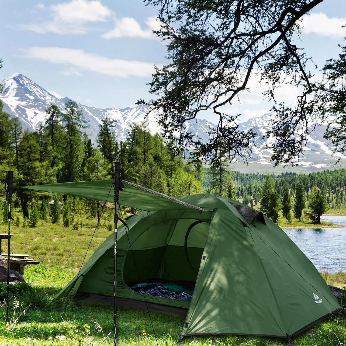 Camping Tent 2/3/4 Person, Professional Waterproof & Windproof Lightweight Backpacking Tent Suitable for Outdoor,Hiking,Camping, Mountaineering and Travel