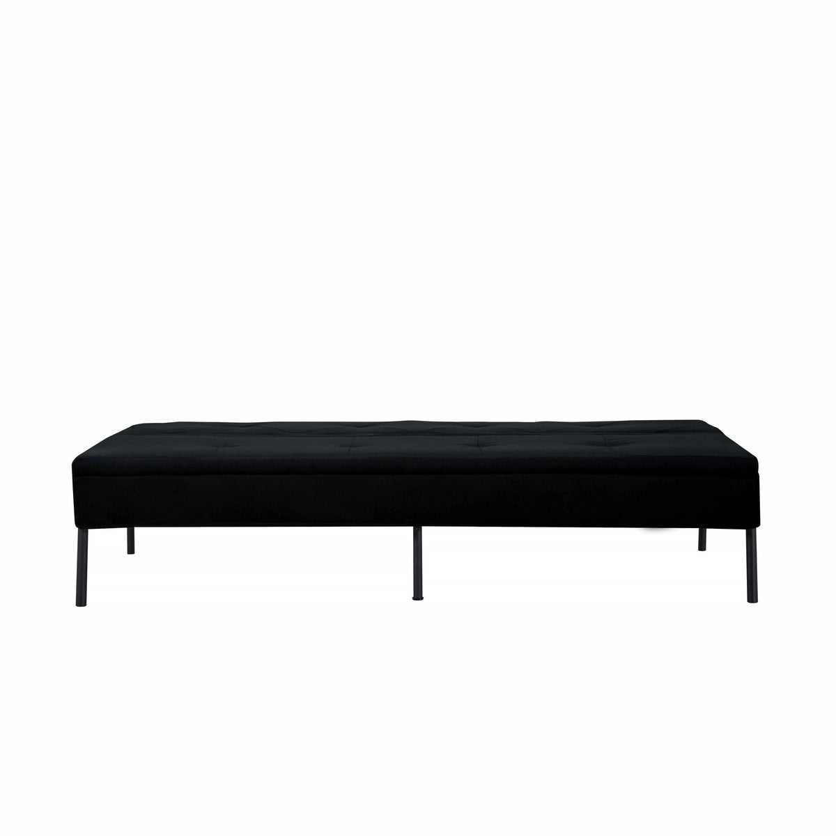 BSHTI 63Futon Sofa Bed,Upholstered with Polyester Fabric Convertible Sofa Couch for Living Room,Office(Black)