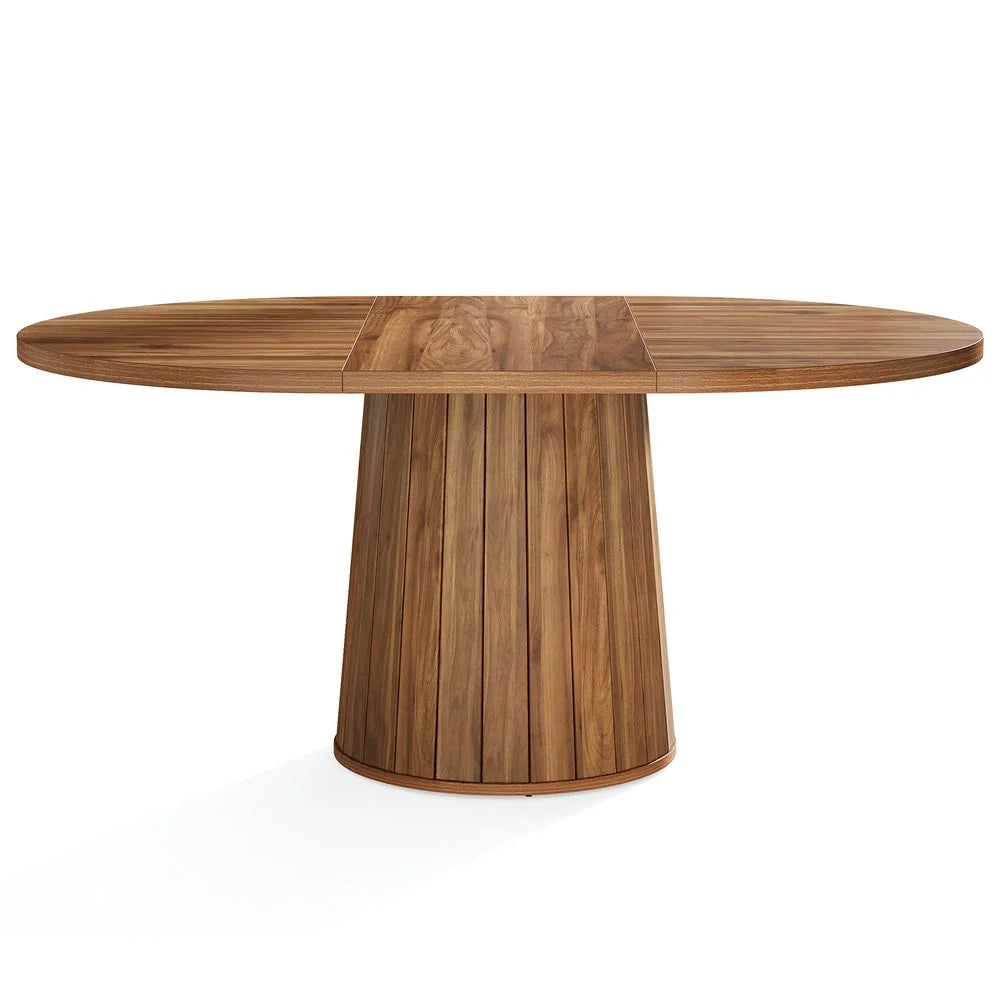 Topcobe 55" Dining Table, Wood Oval Kitchen Dinner Tables, Modern Kitchen Table, Pedestal Dining Table, Kitchen & Dining Room Furniture