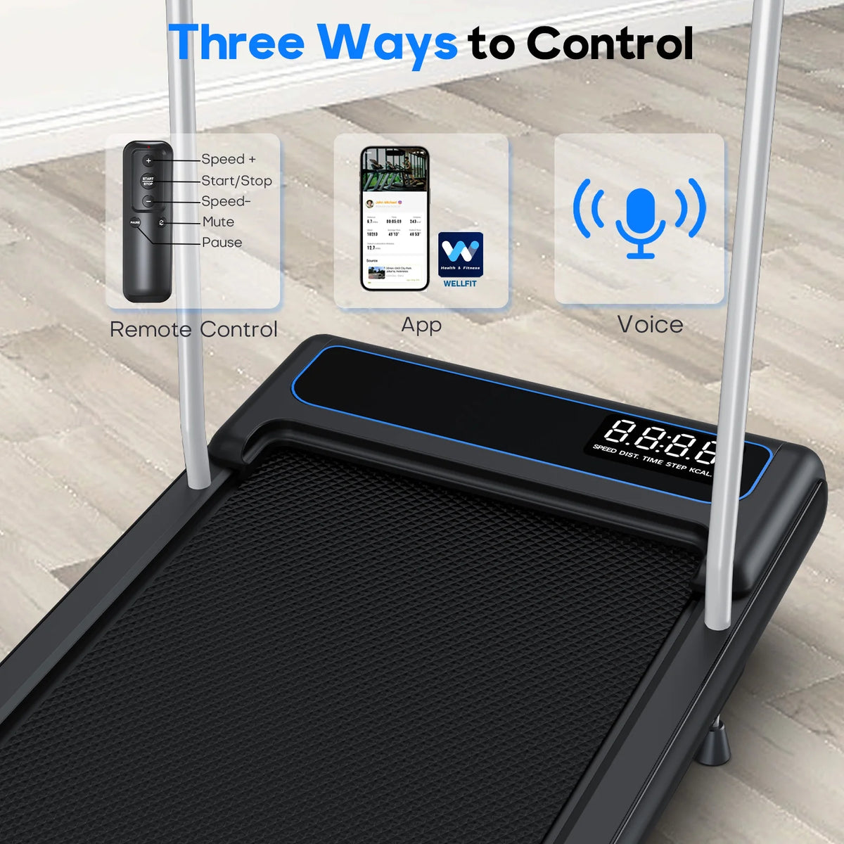 YZRUN Walking Pad, 2.5 HP Treadmills for Home Small with Handles, 5 MPH Under Desk Treadmill Walking Pad, 265 LBS