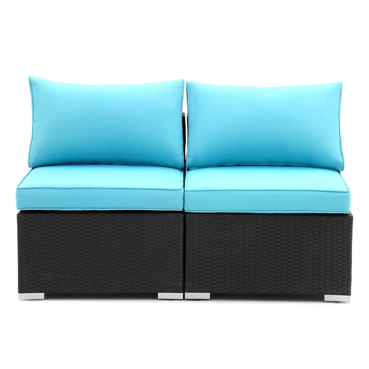 Ainfox 2 Pieces Outdoor Patio Furniture Sofa Set, Patio Conversation Set(Blue)