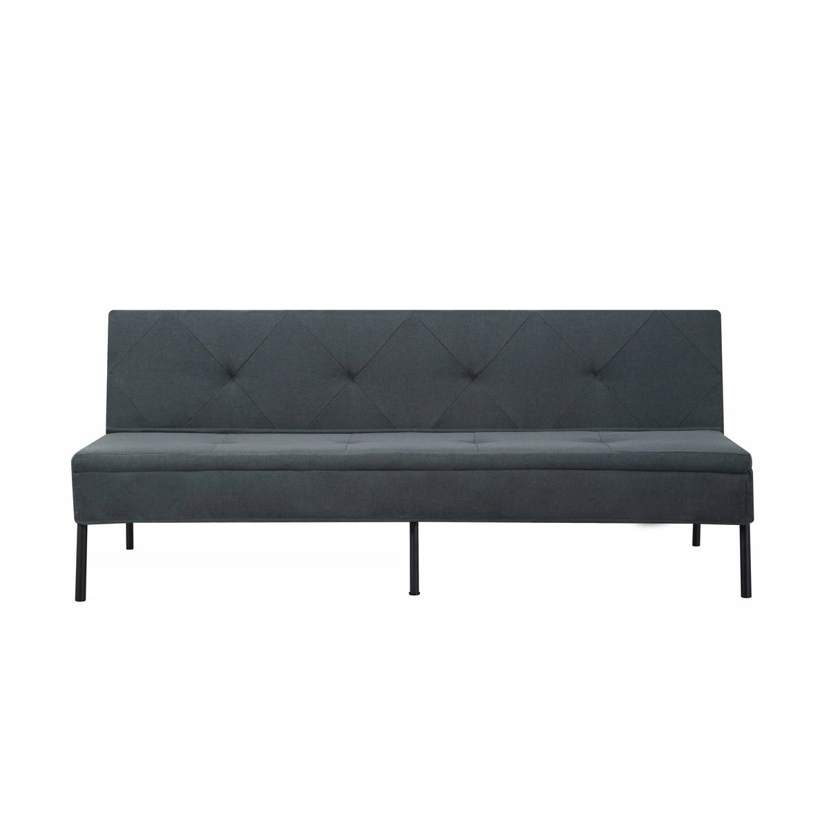 BSHTI 63Futon Sofa Bed,Upholstered with Polyester Fabric Convertible Sofa Couch for Living Room,Office(Black)