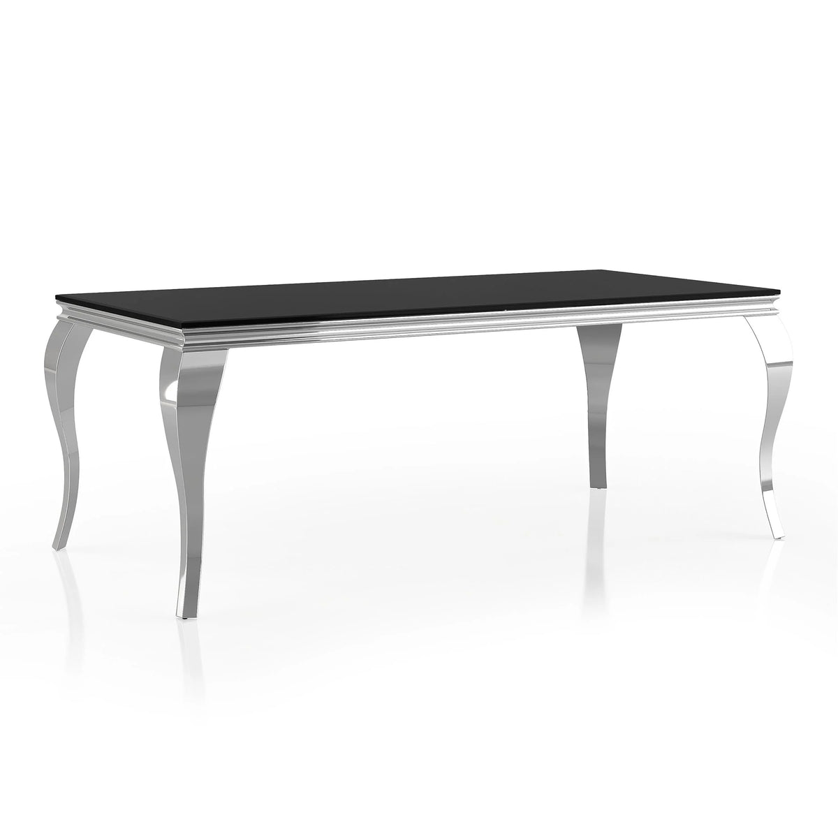 Furniture of America Edi Metal 7-Piece Dining Table Set in White and Blue