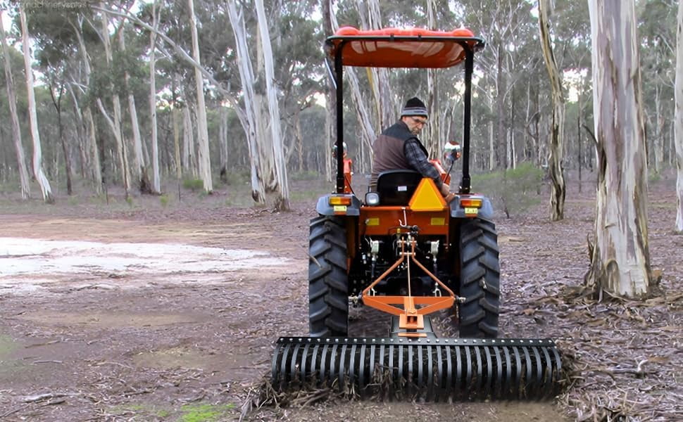 Yeshouse 5 Ft Landscape Rakes for Tractors, 3 Point Rakes with 30 Heavy Duty Steel Tines, Suitable for Cat 1/Cat 2