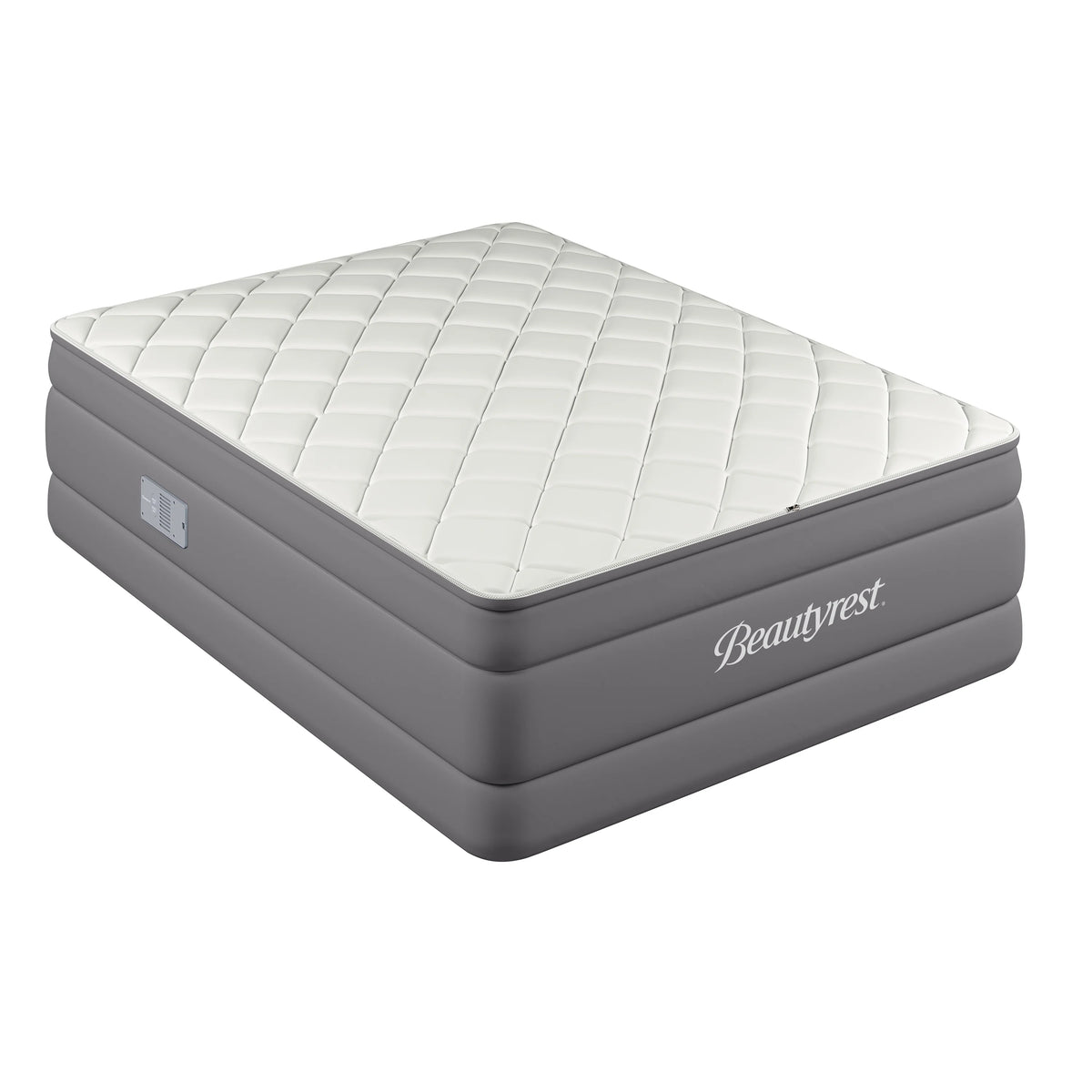 Beautyrest 20" Cushion Aire Queen Quilted Pillow Top Cover Air Bed Mattress with Built-in Pump