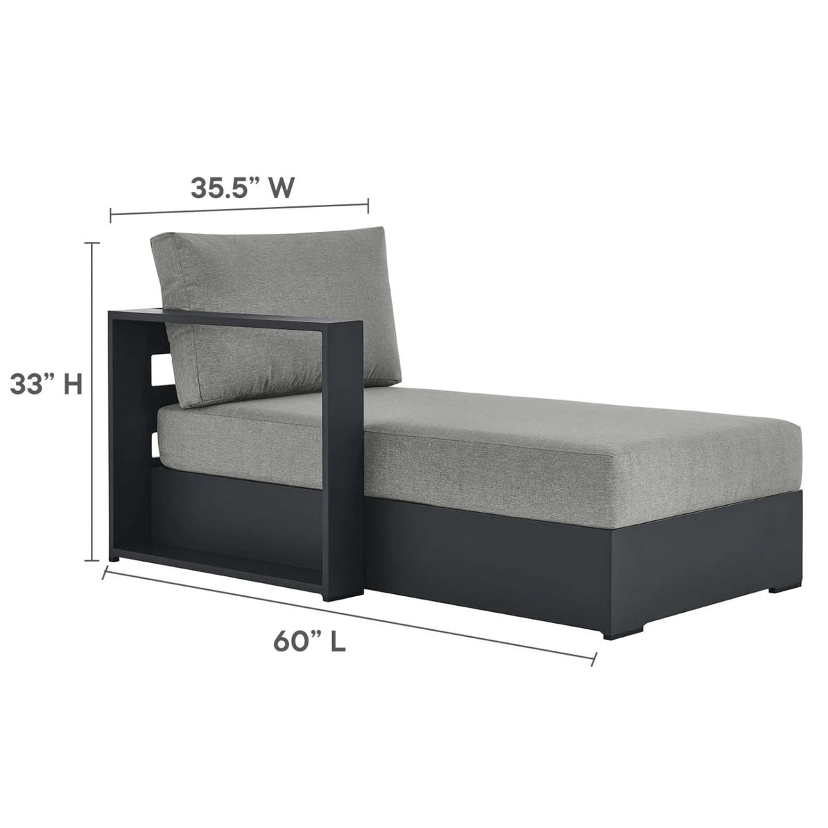 Modular Lounge Sectional Sofa Set, Grey Gray, Aluminum Metal, Outdoor Patio Balcony Cafe Bistro Garden Hospitality Restaurant, Modern Contemporary HB36639