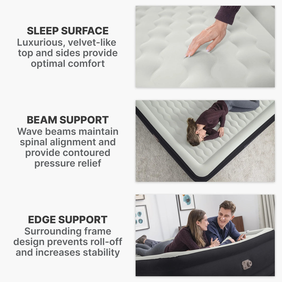 Bestway Tritech Air Mattress King 24" with Built-in AC Pump Included