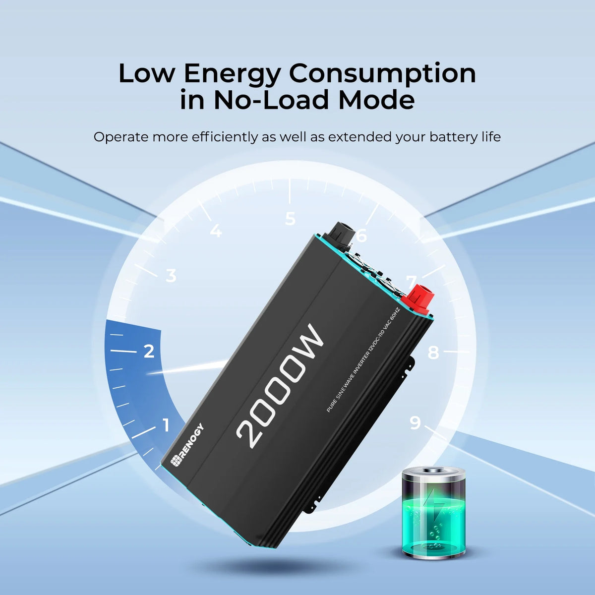 Renogy 700W 12V Pure Sine Wave Inverter, Power Inverter DC 12V to AC 120V, High-Efficiency, Remote Control