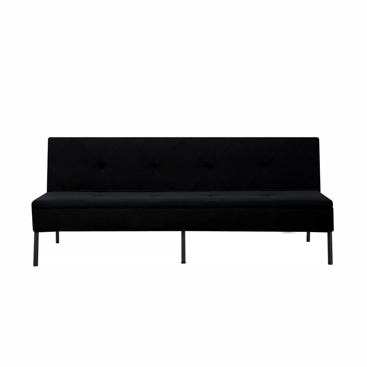 BSHTI 63Futon Sofa Bed,Upholstered with Polyester Fabric Convertible Sofa Couch for Living Room,Office(Black)