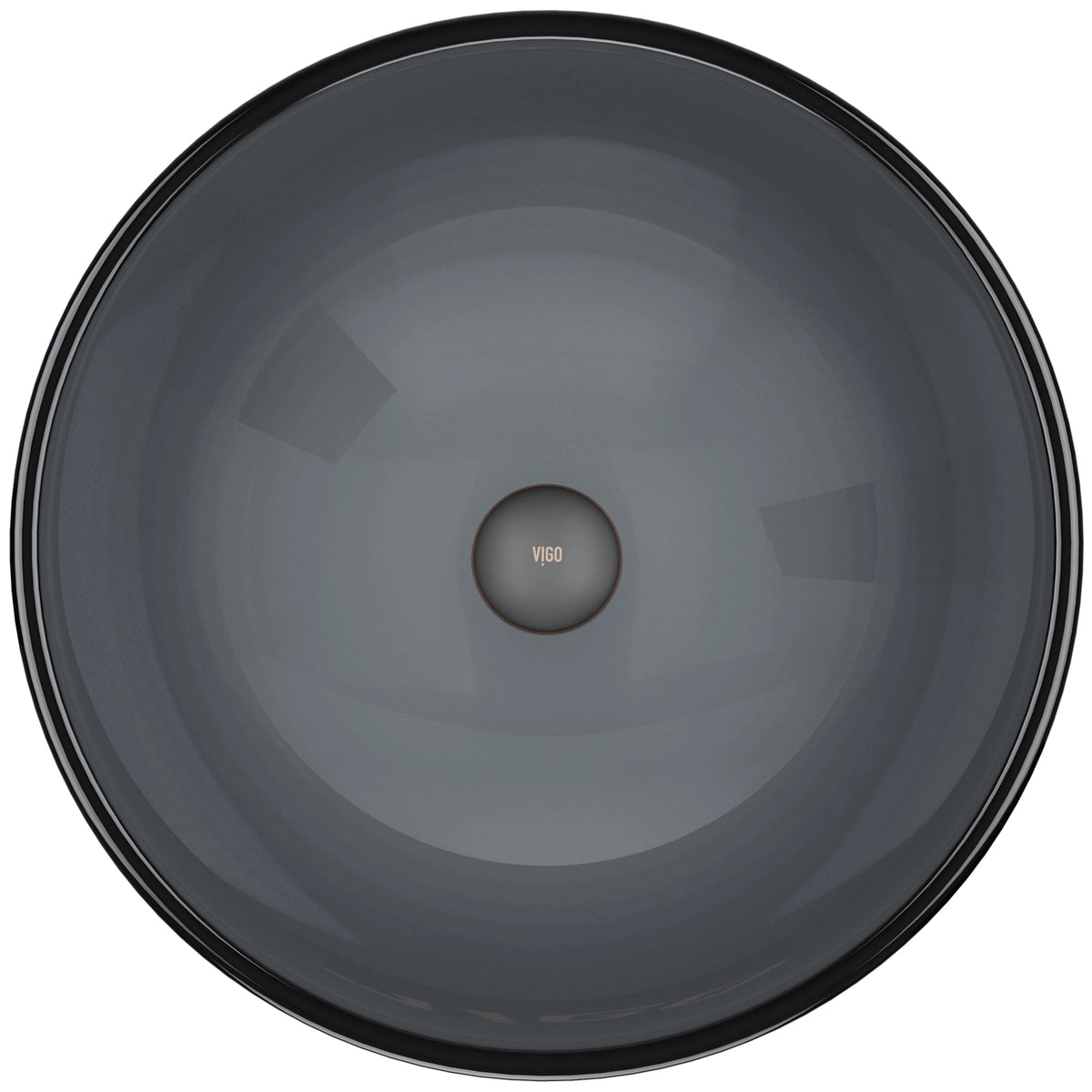 VIGO Giovanni Sheer Black Glass 17 in. L x 17 in. W x 6 in. H Round Vessel Bathroom Sink