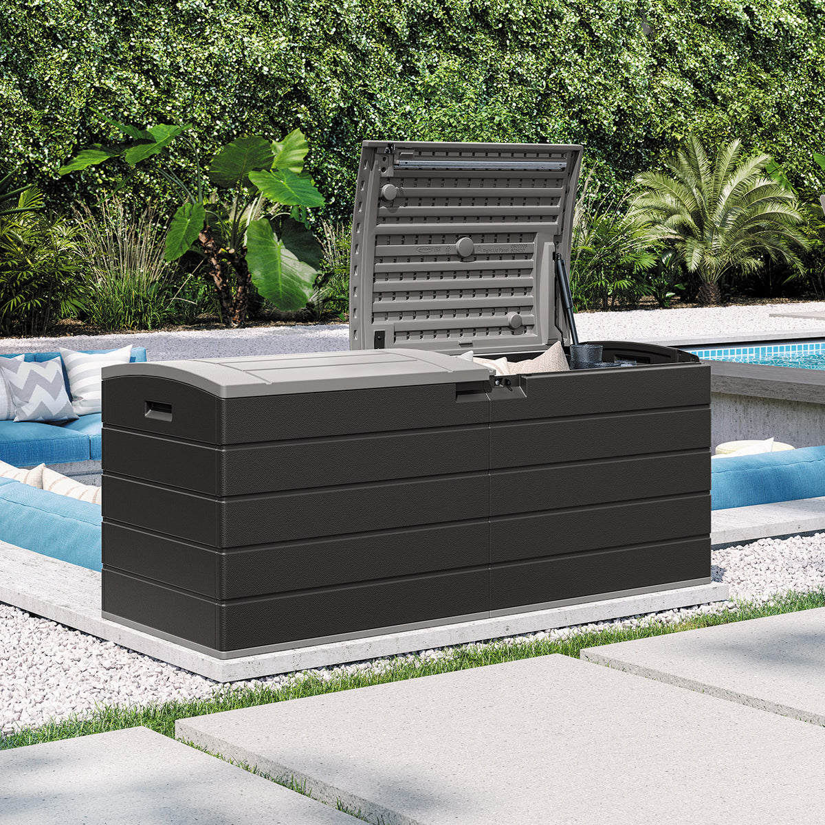 Suncast 120 Gallon Split Lid Extra Large Deck Box
