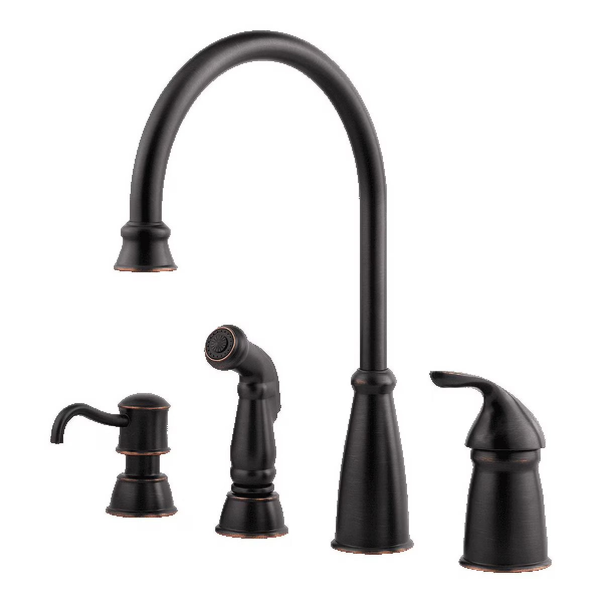 Avalon 1-Handle Kitchen Faucet with Side Spray & Soap Dispenser in Polished Chrome