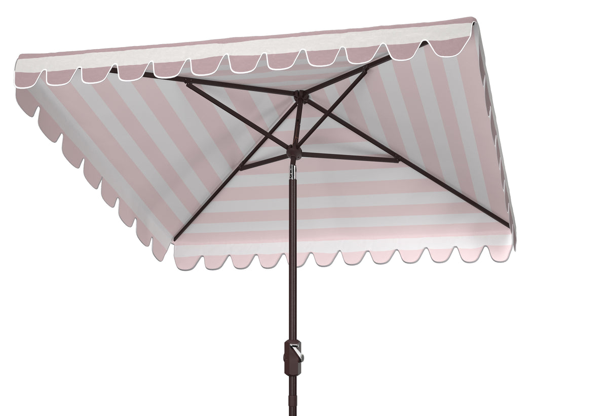 SAFAVIEH Outdoor Collection Vienna 7.5-Foot Square Crank Umbrella Grey/White
