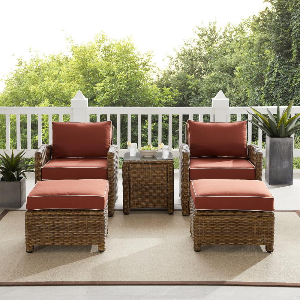 Bradenton 5Pc Outdoor Wicker Chair Set