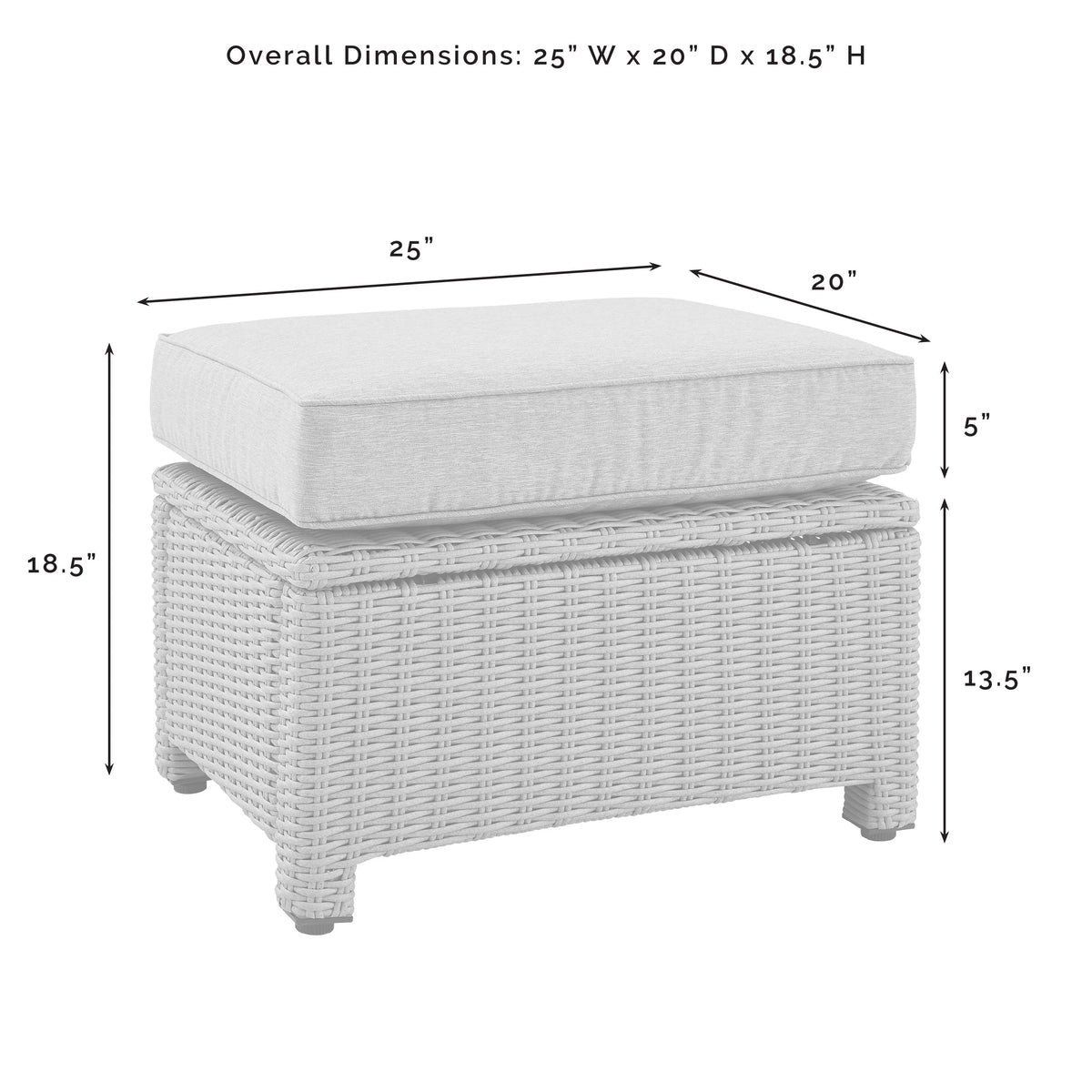Bradenton 5Pc Outdoor Wicker Chair Set